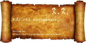Kürti Kolumbusz névjegykártya